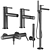 Premium Smooth Faucets & Showers Set 3D model small image 6