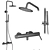Premium Smooth Faucets & Showers Set 3D model small image 7