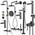 Premium Smooth Faucets & Showers Set 3D model small image 8
