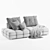 Natural Rattan Crosby Sofa 3D model small image 7