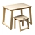 Obri Wood Desk & Chair 3D model small image 1