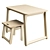 Obri Wood Desk & Chair 3D model small image 3