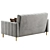 Mini Mare Velvet Sofa Silver 3D model small image 3