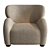 Elegant Velvet Accent Chair 3D model small image 2