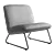 Modern Bacio Armchair with Customizable Fabric 3D model small image 3