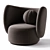 Stylish Rico Swivel Lounge Chair 3D model small image 3