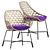 Modern Dining Set: Totem Table and Cut Chairs 3D model small image 4