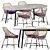 Sleek Dining Set and Table 3D model small image 1