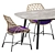 Sleek Dining Set and Table 3D model small image 2
