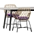 Sleek Dining Set and Table 3D model small image 3