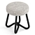 Elegant Wood Boucle Velvet Pouf 3D model small image 2