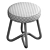 Elegant Wood Boucle Velvet Pouf 3D model small image 7