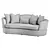 Elegant Kamilah Beige Upholstered Sofa 3D model small image 4