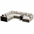 Modern 3-Piece Corner Sectional Sofa 3D model small image 2