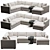 Modern 3-Piece Corner Sectional Sofa 3D model small image 4