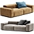 Modern 2 Seater Sofa Elegance 3D model small image 3