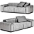 Modern 2 Seater Sofa Elegance 3D model small image 5