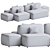 Cosy Island Modular Sofa Set 3D model small image 4