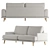 Modern Classic 3-Seater Sofa 3D model small image 3