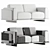 Luxury 3-Seater Sofa: Modern Style 3D model small image 3