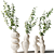 Wave Clay Vases with Foliage 3D model small image 1