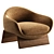 Modern Fabric Armchair By Bonaldo 3D model small image 1
