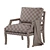 Elegant Beechwood Armchair with Linen 3D model small image 4