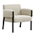 Elegant Aniston Cream Twill Chair 3D model small image 1