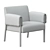 Elegant Aniston Cream Twill Chair 3D model small image 4