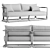 Restoration Hardware Teak Sofa 84 3D model small image 4