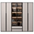 Modular Cabinet with Adjustable Shelves 3D model small image 1