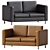 Modern Office Two-Seater Sofa 3D model small image 1