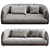 Luxury Chapman Fabric Leather Sofa 3D model small image 3