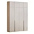 Customizable Modern Wooden Wardrobe Cabinet 3D model small image 3