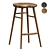 Rustic Chic Solid Wood Stool 3D model small image 1