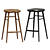 Rustic Chic Solid Wood Stool 3D model small image 3