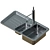 Modern Kitchen Sink Set 3D model small image 3