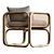 Rattan Garden Chair Wilbert 3D model small image 3