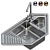 Modern Stainless Steel Sink Set 3D model small image 1