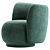 Contemporary Armchair Lucca Brown Gold 3D model small image 2