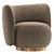 Contemporary Armchair Lucca Brown Gold 3D model small image 4