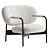 Modern Cross Lounge Chair in Millimeters 3D model small image 1