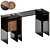 Modern Marcel Writing Desk with Bookcase 3D model small image 1