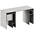 Modern Marcel Writing Desk with Bookcase 3D model small image 5