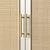 White Rattan 3-Door Wardrobe 3D model small image 3