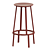 Rotatable Black Bar Stool 3D model small image 2