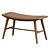 Vintage Wegner Oak Leather Stool 3D model small image 3