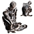 Abstract Human Sculpture in Stone/Metal 3D model small image 6