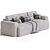 Plush Velvet Grey Sofa 3D model small image 4