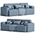 Plush Velvet Grey Sofa 3D model small image 5